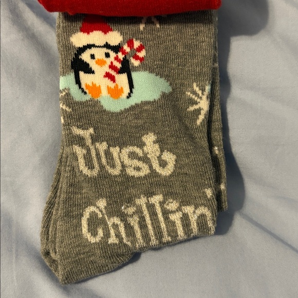 Women’s Festive Santa Socks and penguin socks. Holiday socks. Christmas socks. - Picture 2 of 3